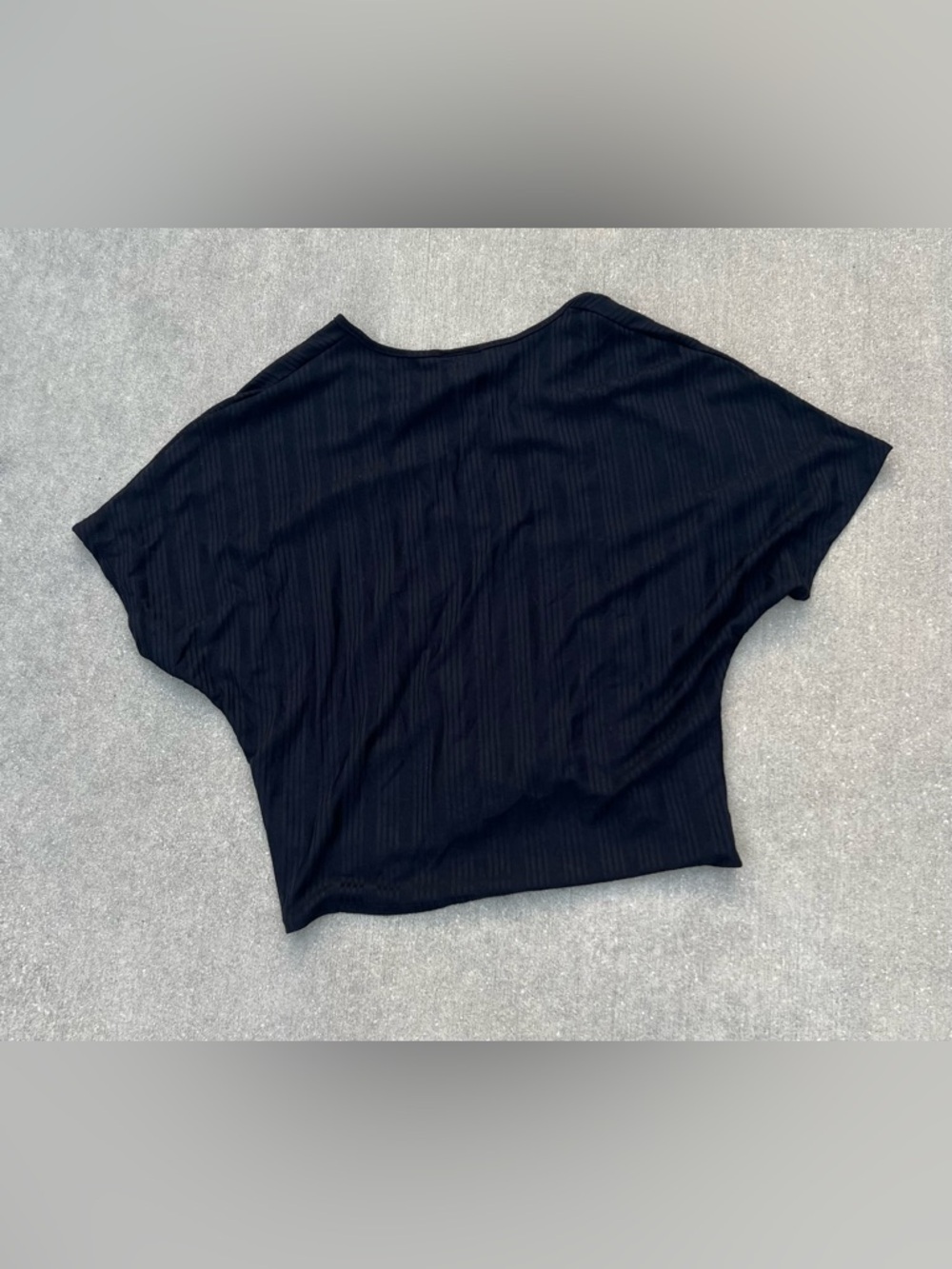Daytrip Black SMALL Ribbed Surplice Faux Wrap Dolman Top NWT From Buckle - Picture 3 of 8